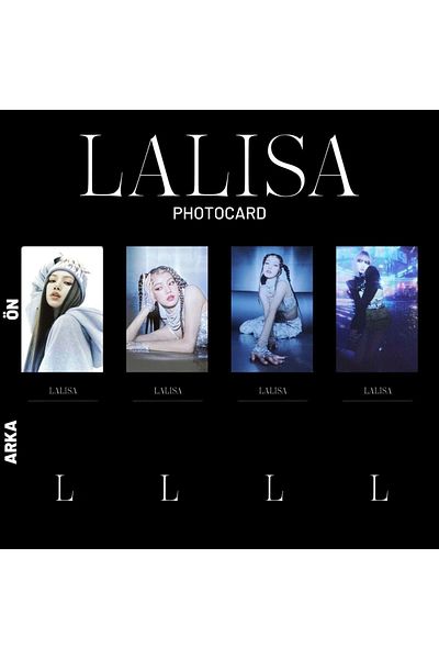 Kpop Dünyasi Blackpink Lısa ''Lalisa'' Album Photocard Set - Black Ver.