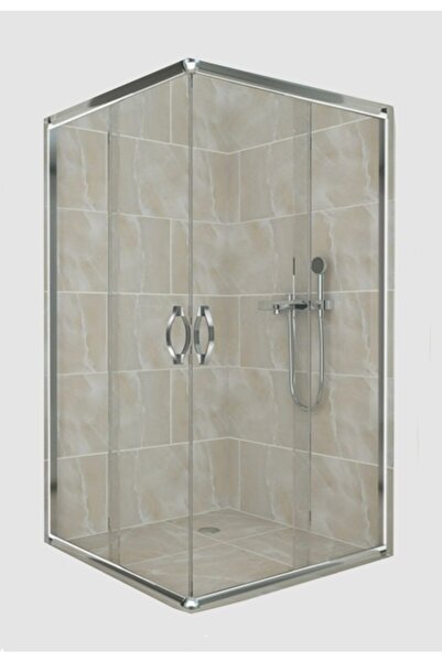 Pal 90*90 H:180 Parlak Profil Şeffaf Camlı Duşakabin