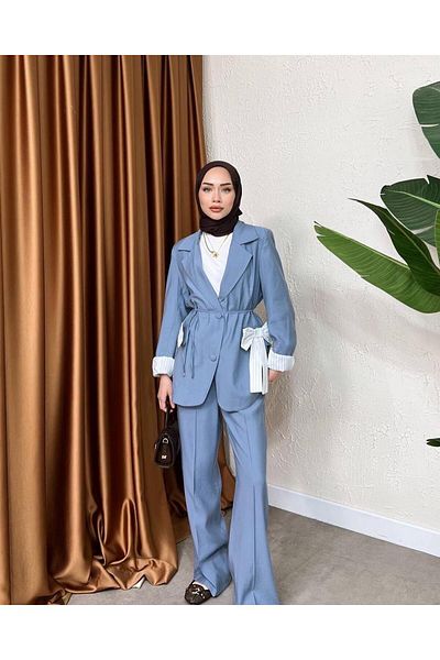 Ahel Tasarım Venetian Suit with Blazer Jacket and Bow Detail