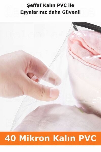 Helen's Home 5 Adet 40 Micron Kalın Pvc Saklama Çantası Çeyizlik Geniş Büyük Hurç 50x34x13 Cm