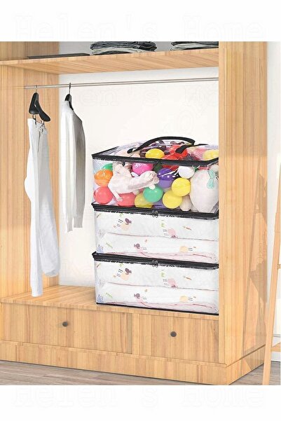 Helen's Home 5 Adet 40 Micron Kalın Pvc Saklama Çantası Çeyizlik Geniş Büyük Hurç 50x34x13 Cm