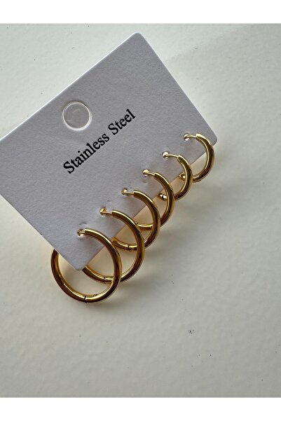 stainles steel أقراط دائرية من الفولاذ مكونة من 6 قطع