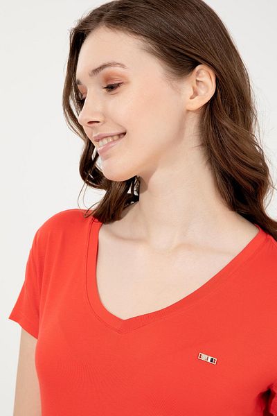 U.S. Polo Assn. Tricou roșu pentru femei