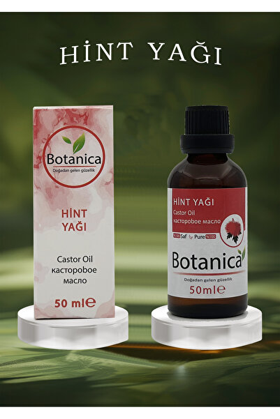 botanica %100 Saf Soğuk Sıkım Hint Yağı 50 ml (Hexane Free) - Saç ve Kirpik Gürleştirici