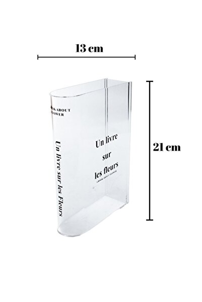 peony studio Kitap Vazo Dekoratif Çiçeklik, Masaüstü Şeffaf Kitap Vazo