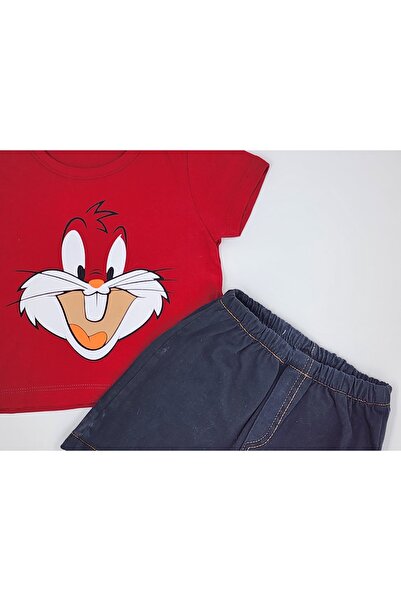 By Cwhr 100% Cotton Bugs Bunny Lakost Boy's T-Shirt Jeans Shorts Set Boy's Shorts Set