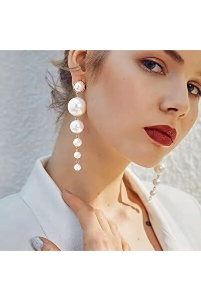 Nice For You Fransız Tasarım Uzun Sarkıt İnci Küpe