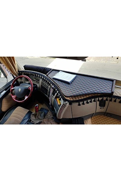 Karadeniztırmarket Tır Torpido Tv Sehpası Renault 440 Siyah Kapitone Deri Kap...