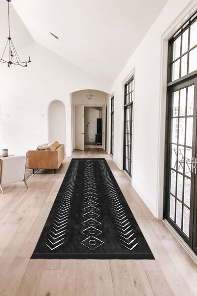 ALAADDİN CARPET Yıkanabilir Kaymaz Tabanlı Kesme Dijital Baskı Yolluk Leke Tu...