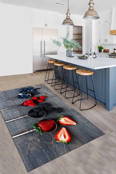 CP Rug Decorative Meyve Dijital Baskı Yıkanabilir Kaymaz Taban Leke Tutmaz Mu...