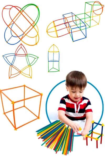 SAZE Super Bamboo Sticks - 300 Pieces Educational Toy Unisex Play Sets