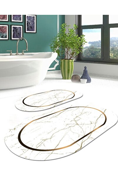 CP Rug Decorative Kaymaz Taban Yıkanabilir Leke Tutmaz 2 Li Set60x10050x60ban...