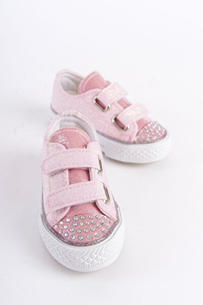 Pabrik Yeni Sezon Taşlı Cırtlı Pembe Kız Çocuk Ayakkabı, Ortopedik Kız Çocuk Günlük Ayakkabı (21-30 Işıklı)
