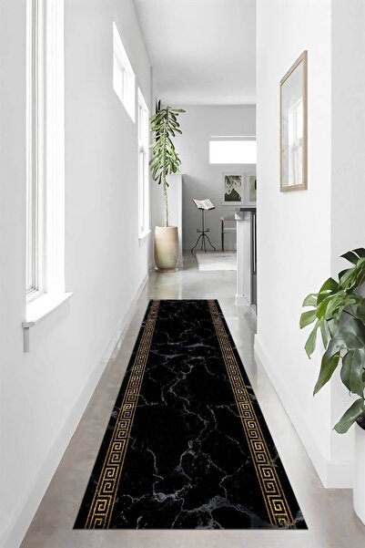 ALAADDİN CARPET Yıkanabilir Kaymaz Tabanlı Kesme Dijital Baskı Yolluk Leke Tu...