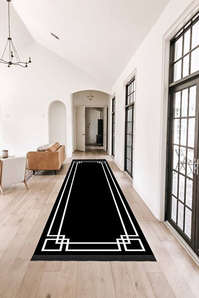ALAADDİN CARPET Yıkanabilir Kaymaz Tabanlı Kesme Dijital Baskı Yolluk Leke Tu...