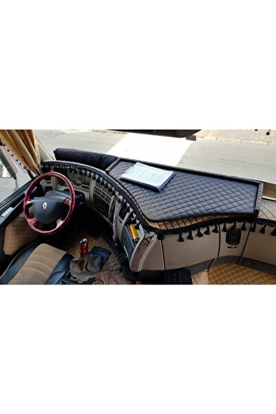 Karadeniztırmarket حامل تلفزيون Renault 460 مبطن باللون الأسود - مغطى بالجلد