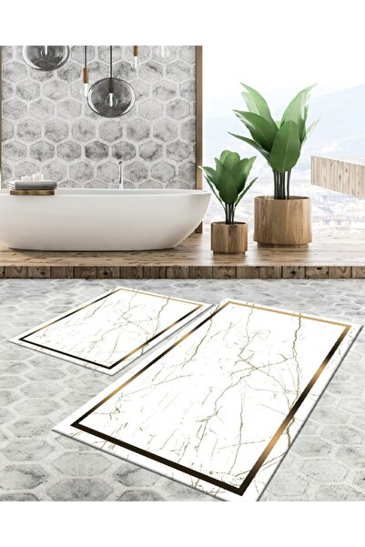 CP Rug Decorative Kaymaz Taban Yıkanabilir Leke Tutmaz 2 Li Set60x10050x60ban...