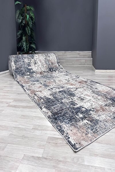 ALAADDİN CARPET Yıkanabilir Kaymaz Tabanlı Kesme Dijital Baskı Yolluk Leke Tu...