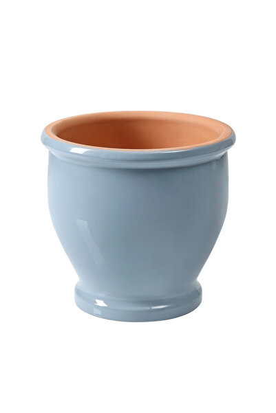 IKEA TRUMPETBUSKE  seramik saksı mavi 15 cm