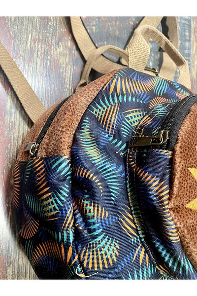 Street Bag Rucsac rotund brodat Fargin Bohemian - Impermeabil, pentru calatorii zilnice