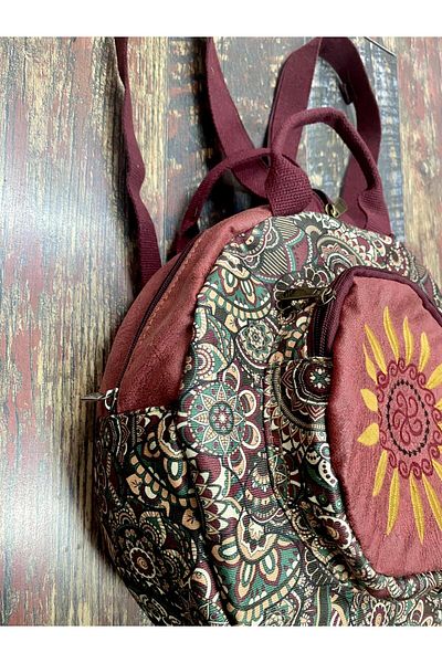 Street Bag Σακίδιο πλάτης Fargin Bohemian Embroidered Round - Αδιάβροχο, για καθημερινά ταξίδια
