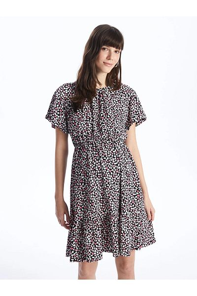 LC Waikiki LCWAIKIKI Maternity Crew Neck Print Short Sleeve Maternity Dress