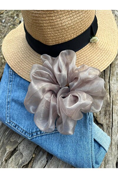 Melays 1.سكرانشي كبير الحجم بلون المنك عالي الجودة - مشبك بيجل (قطعة واحدة)