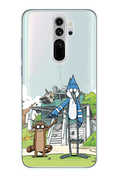 SUPER FRAME Xiaomi Redmi Note 8 PRO Uyumlu Mordecai ve Rigby Tasarımlı Şeffaf...