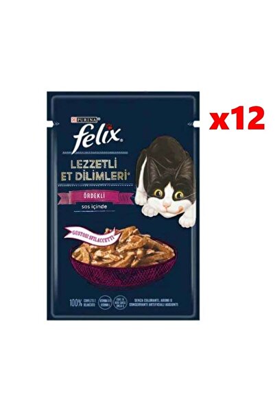FELIX Pouch Tasty Shreds Ördekli Lezzetli Et Dilimleri Yaş Kedi Maması 80 Gr ...