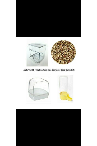 Mavi Kaktüs BAMBU PETSHOP Muhabbet Kusu Akıllı Yemlik 1kg Kaliteli Kuş Yemi K...