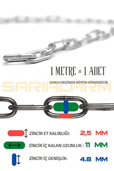 sarıalarm 2.5 mm Chain 1 Meter