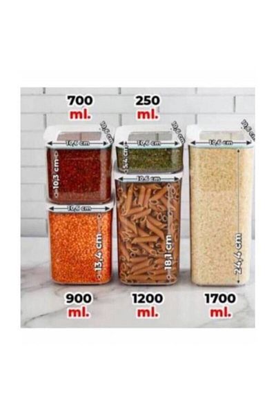VİP AHMET Storage Container Square Vacuum 4 Set 20 Pieces