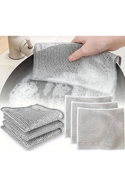 YAHOME (2 Pieces) Multi-Purpose Inox Anti-Scratch Wire Dishcloth Steel Wire Bathroom Sink Cloth Wire Dishcloth