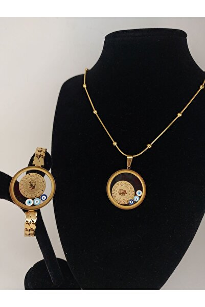 Romea Dorika Zincir Kolye, Çeyreklik Kelepçe, Fanuslu Takı Seti, Açılan Kolye...