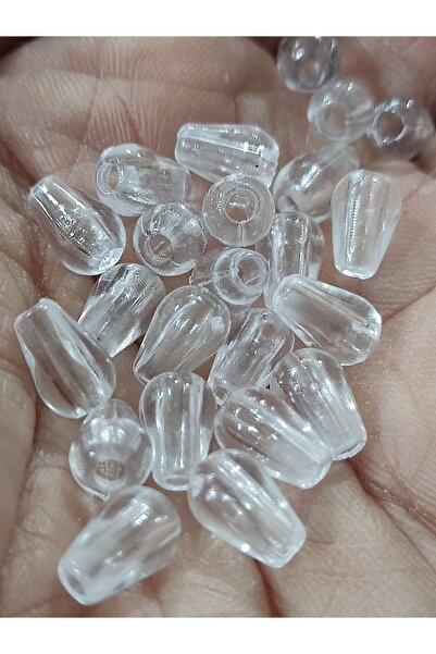 Engin TT Kiraz Oyası Ip Sarmalık Damla Modelli Şeffah Boncuk (6*10 Mm-300 Adet)