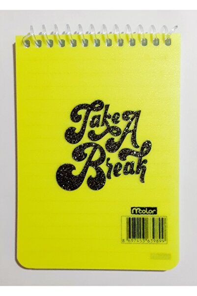 mcolor Blocnotes A6 cu 50 de pagini, cu linii, copertă din plastic, spirală, galben