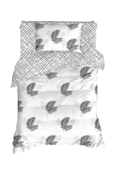 Enlora Home Kolay Ütülenir Nevresim Takımı Tek Kişilik Palma Gri