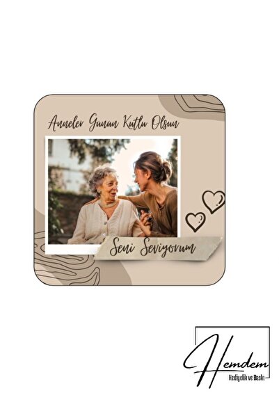 Genel Markalar Hemdem Kişiye Özel Ahşap Anneler Günü Hatırası Magnet Hediyesi...