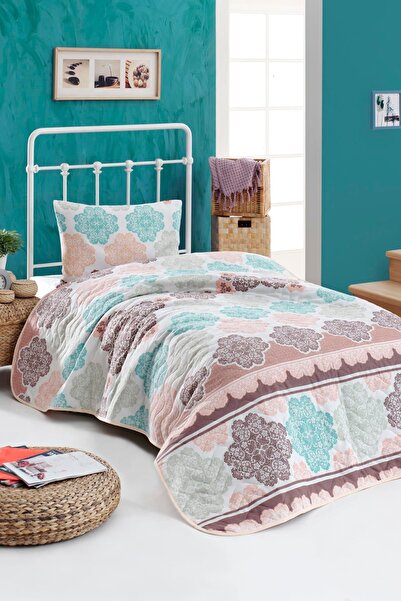 Enlora Home Tek Kişilik Kapitone Yatak Örtüsü Seti Andalucia Turkuaz