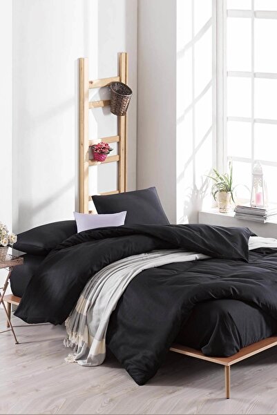 Enlora Home Çift Kişilik Paint Nevresim Takımı D.Boya Siyah