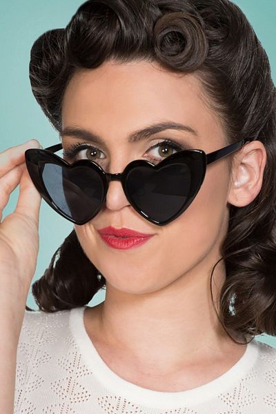 Makro Optik Cat Eye Black Heart Framed Special Design Lady Sunglasses