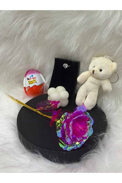 AYHİRA Kinder joy süpriz yumurta içinde yüzük + sonsuzluk gülü + mum