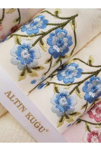 Özdilek 8 Pieces Pansy Embroidered Towel Set
