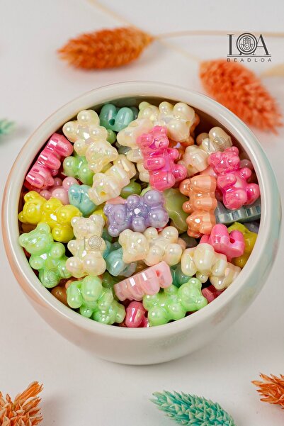 LANDOFACCESSORY 1. KALİTE RENKLİ AKRİLİK BONCUK - JELİBON BONCUK-KOLYE,BİLEKL...