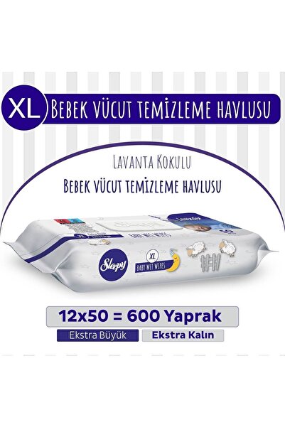 Sleepy Xl Lavanta Kokulu Bebek Vücut Temizleme Havlusu 12X50(600 Yaprak)