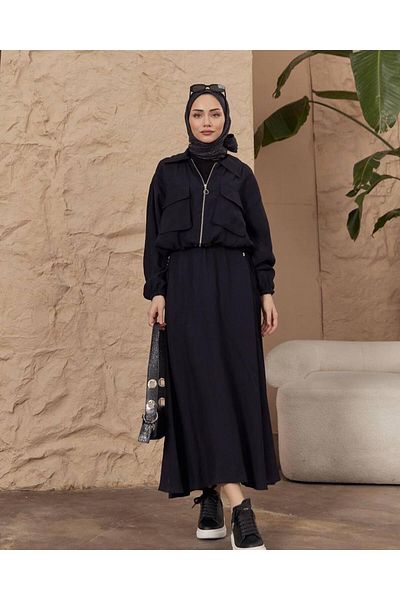 Ahel Tasarım Candace T-Set - Waist Gathered Skirt