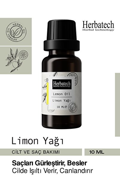 Herbatech %100 Doğal Limon Yağı - Selülit Karşıtı Ve Cilt Aydınlatıcı Bakım Y...