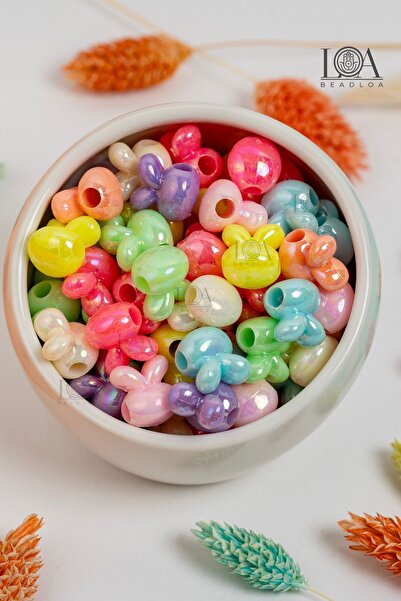 LANDOFACCESSORY 1. KALİTE RENKLİ AKRİLİK BONCUK - TAVŞAN BONCUK-KOLYE,BİLEKLİ...