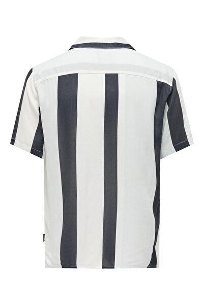 Only & Sons Wayne Life Reg Stripe Viscose Shirt Men's Navy Blue Shirt22026100-04