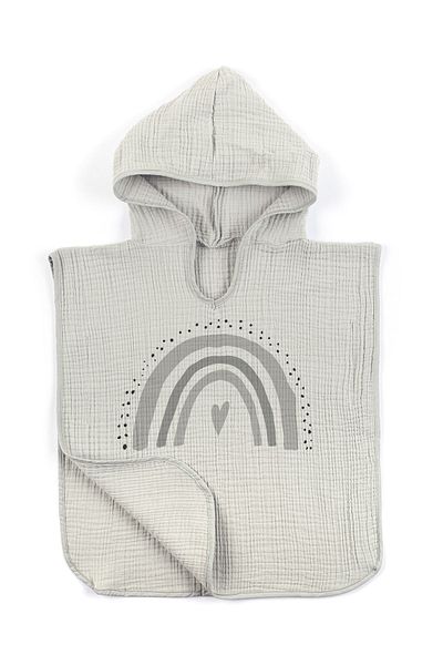 Tuğba Kuğu Policolor Series 4 Layer Muslin Poncho - Bow